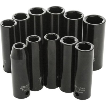 PERFORMANCE TOOL 11-Pc 1/2 In Dr. Mm Deep Impact Socket Socket Set, M591Db M591DB